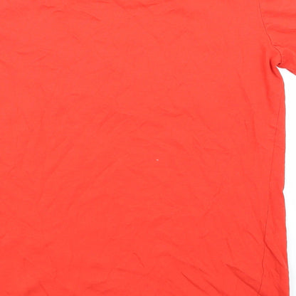 Womens UK Size 10 Papaya Red Basic T-Shirt