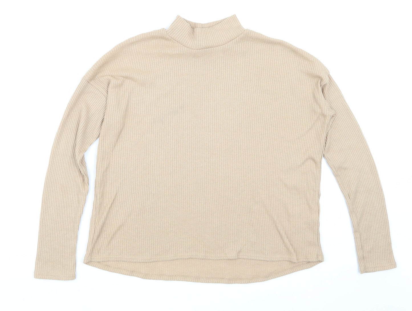 Womens UK Size XS H&M Beige Basic T-Shirt