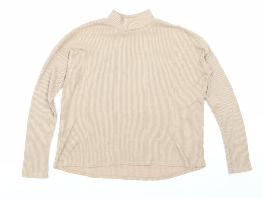 Womens UK Size XS H&M Beige Basic T-Shirt