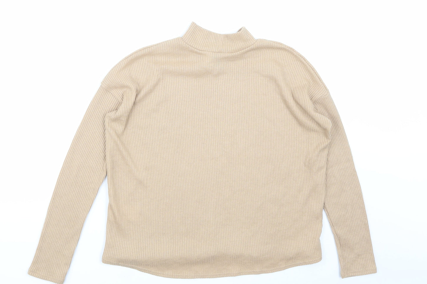 Womens UK Size XS H&M Beige Basic T-Shirt