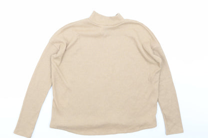 Womens UK Size XS H&M Beige Basic T-Shirt