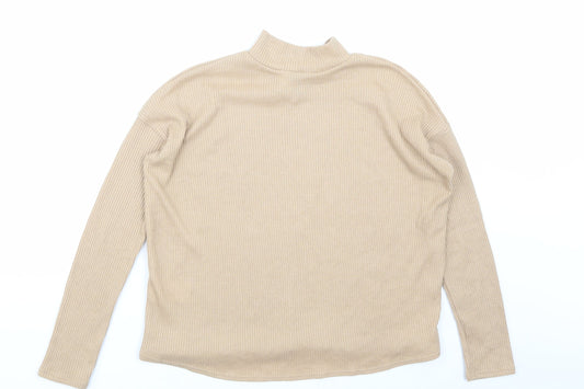 Womens UK Size XS H&M Beige Basic T-Shirt