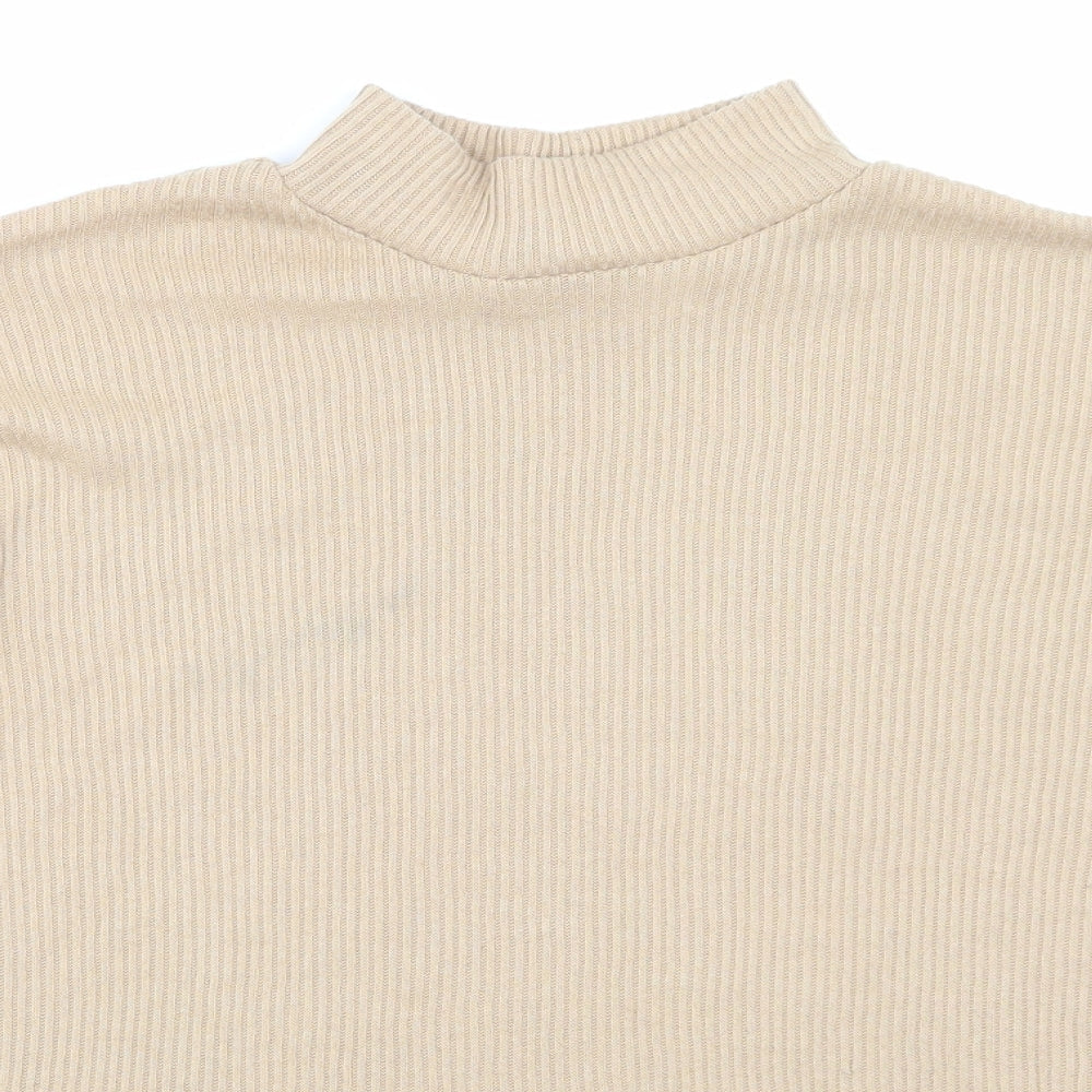 Womens UK Size XS H&M Beige Basic T-Shirt