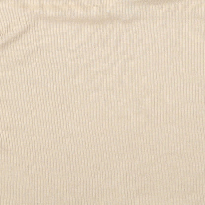 Womens UK Size XS H&M Beige Basic T-Shirt
