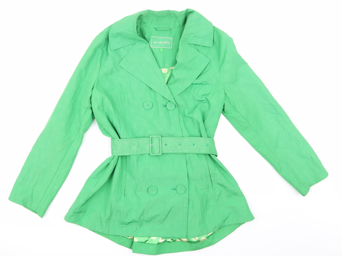 Womens UK Size 12 Per Una Green Trench Coat