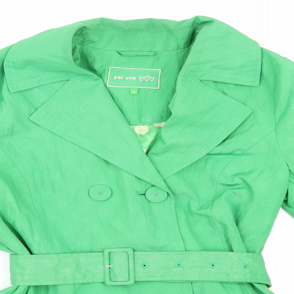Womens UK Size 12 Per Una Green Trench Coat