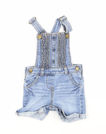 Mini Club Girls Blue  Denim Dungaree One-Piece Size 9-12 Months