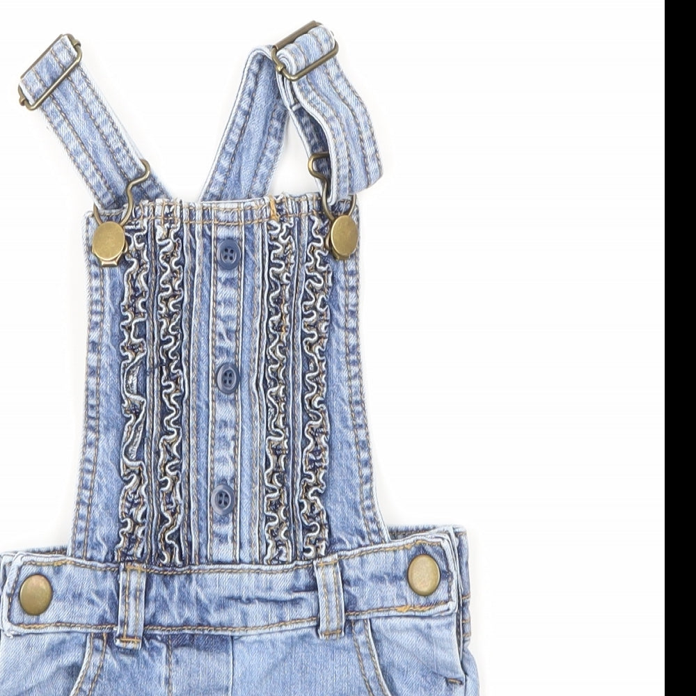Mini Club Girls Blue  Denim Dungaree One-Piece Size 9-12 Months