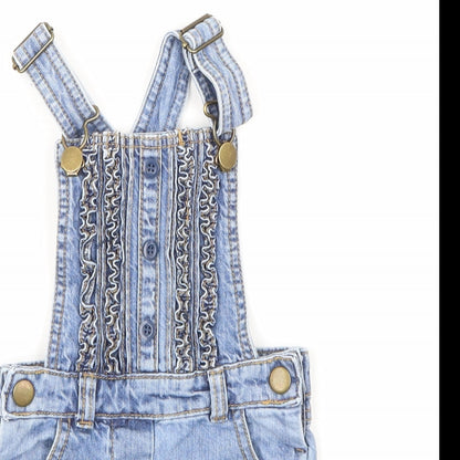 Mini Club Girls Blue  Denim Dungaree One-Piece Size 9-12 Months