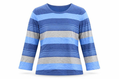 Chianti Womens Blue Striped  Pullover Jumper Size L