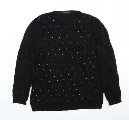 Zara Womens Black   Pullover Jumper Size M