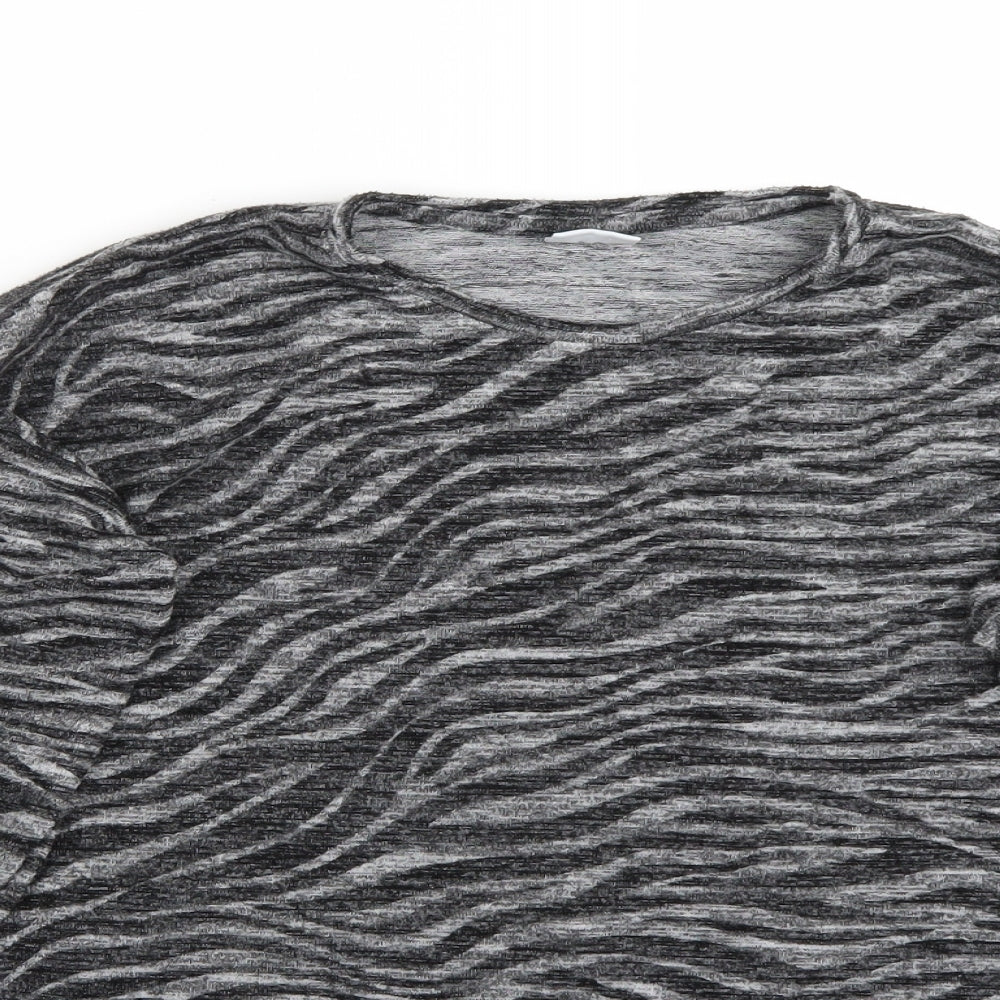 F&F Girls Grey Animal Print  Pullover Jumper Size 13 Years