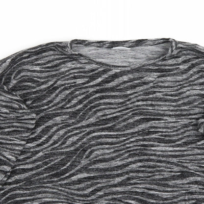 F&F Girls Grey Animal Print  Pullover Jumper Size 13 Years