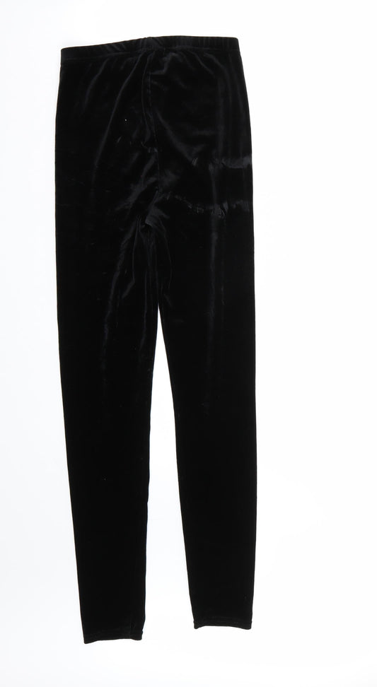 Boohoo Womens Black   Carrot Leggings Size 6 L32 in
