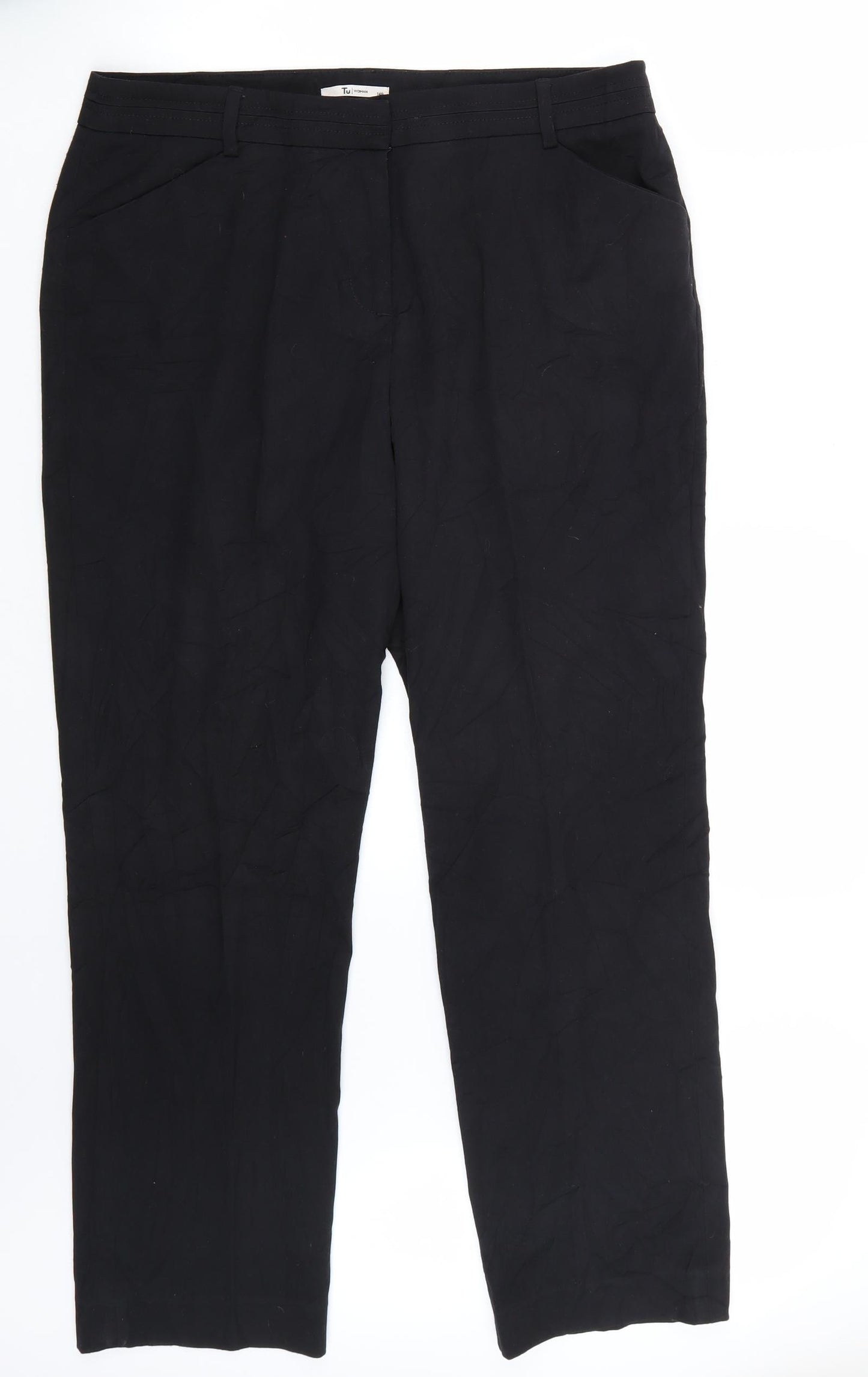 TU Womens Black   Trousers  Size 14 L27.5 in