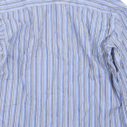 Mens UK Size 16 NEXT Blue  Button-Up Long Sleeve Casual Shirt