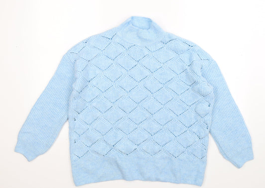 Peacocks Womens Blue  Knit Pullover Jumper Size M  - Oversized