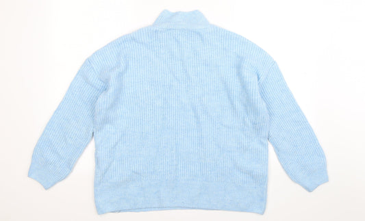 Peacocks Womens Blue  Knit Pullover Jumper Size M  - Oversized