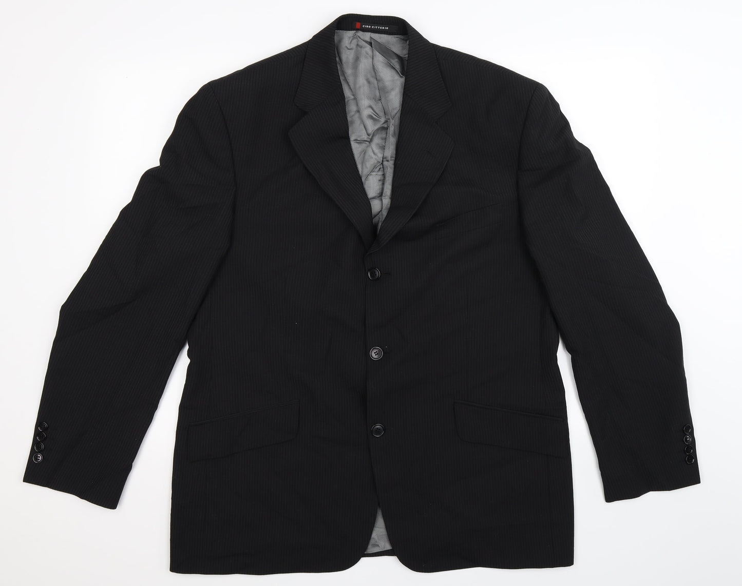 Mens UK Size 42 Ciro Citterio Regular Black Suit Jacket