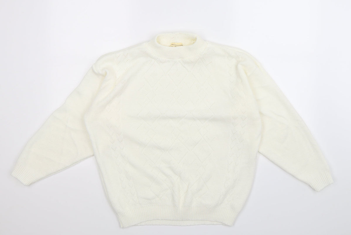 In Stitches Womens White  Knit Pullover Jumper Size 18