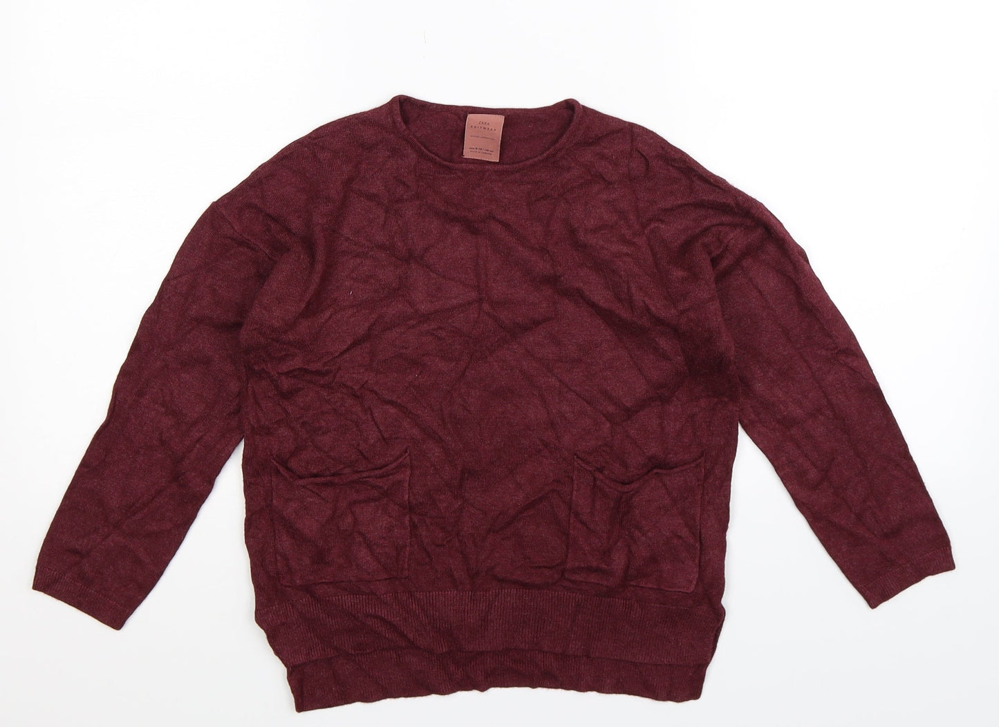Zara Girls Brown  Knit Pullover Jumper Size 10 Years