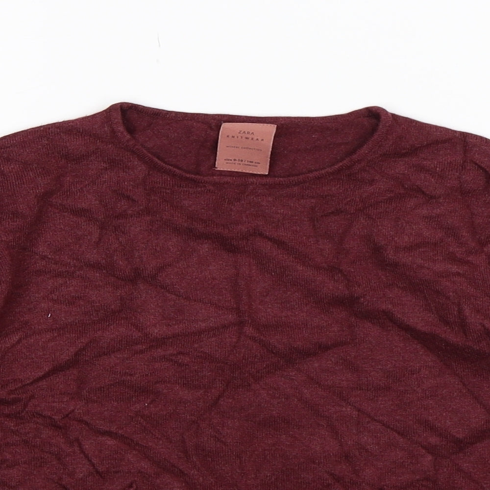 Zara Girls Brown  Knit Pullover Jumper Size 10 Years