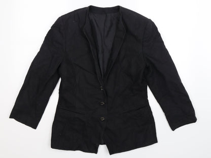 St Michael Womens Black   Jacket Blazer Size 10