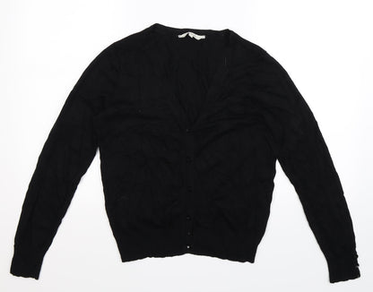Peacocks Womens Black  Knit Cardigan Jumper Size 14