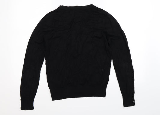 Peacocks Womens Black  Knit Cardigan Jumper Size 14