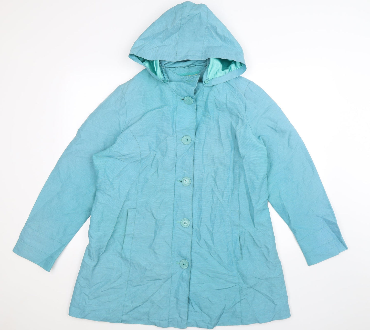 Womens UK Size 12 Per Una Blue Rain Coat