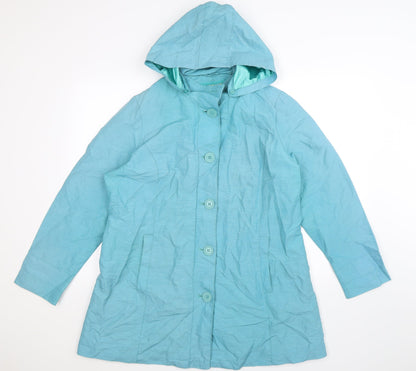 Womens UK Size 12 Per Una Blue Rain Coat