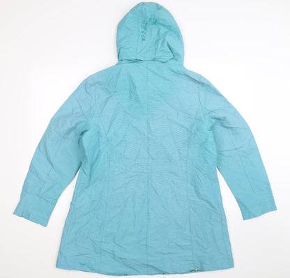 Womens UK Size 12 Per Una Blue Rain Coat