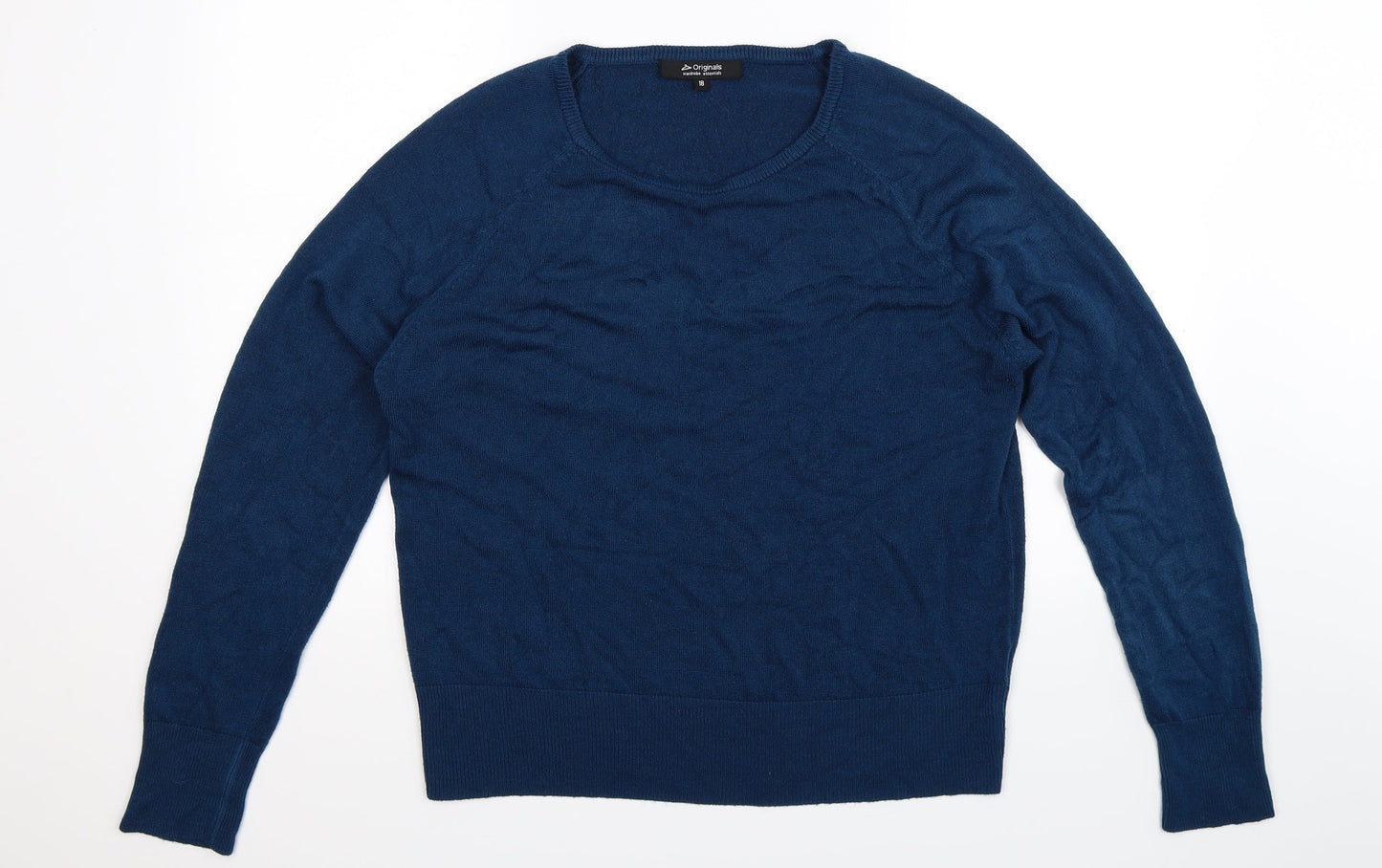 Originals Womens Blue  Knit Pullover Jumper Size 18