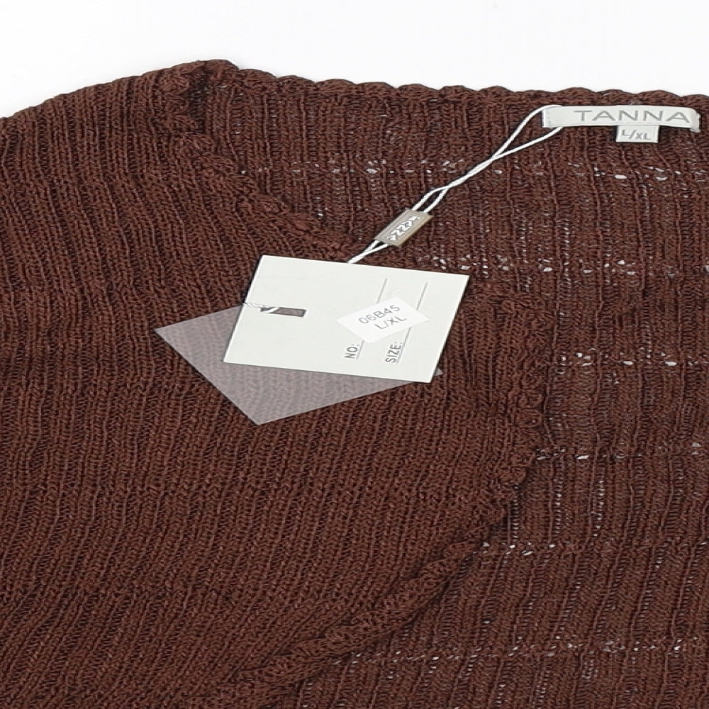Tanna Womens Grey  Knit Cardigan Jumper Size L