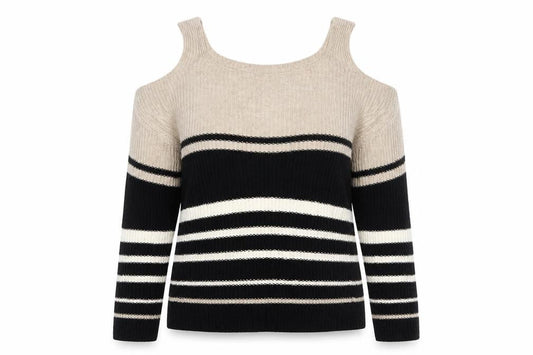 Papaya Womens Beige Striped  Pullover Jumper Size S