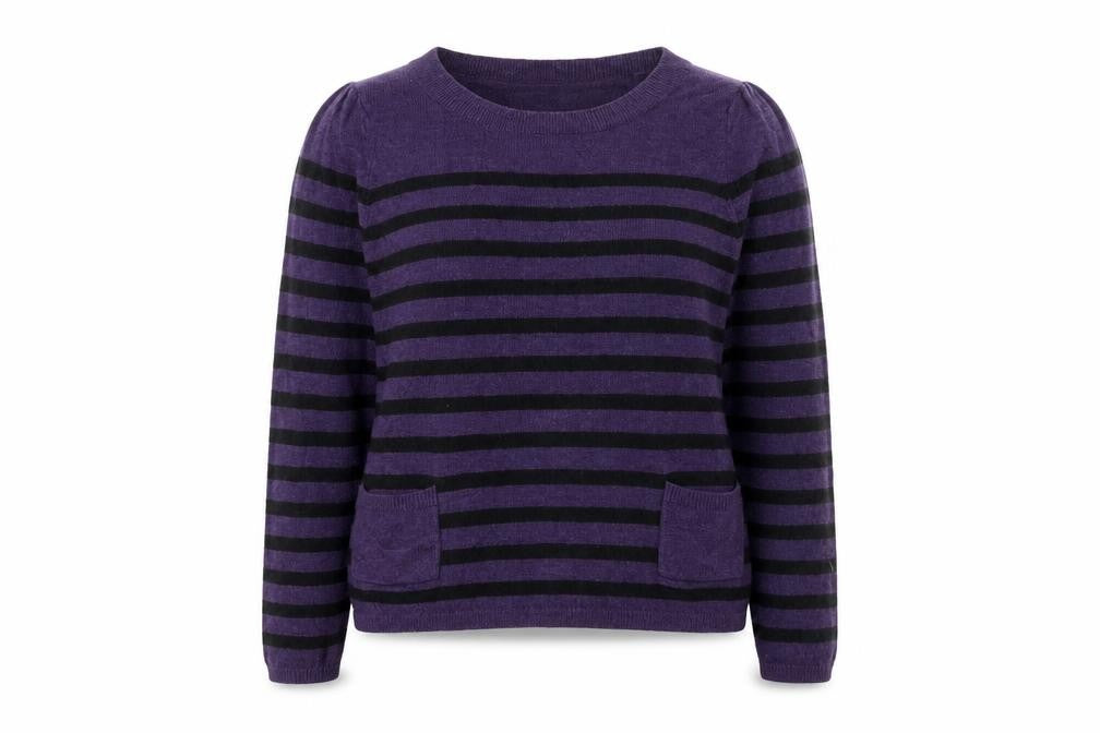 Tu Womens Purple Striped  Pullover Jumper Size 10