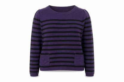 Tu Womens Purple Striped  Pullover Jumper Size 10