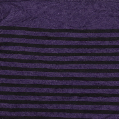 Tu Womens Purple Striped  Pullover Jumper Size 10
