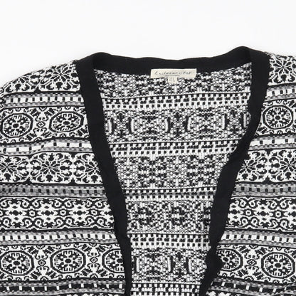 F&F Womens Black Geometric  Cardigan Jumper Size 8