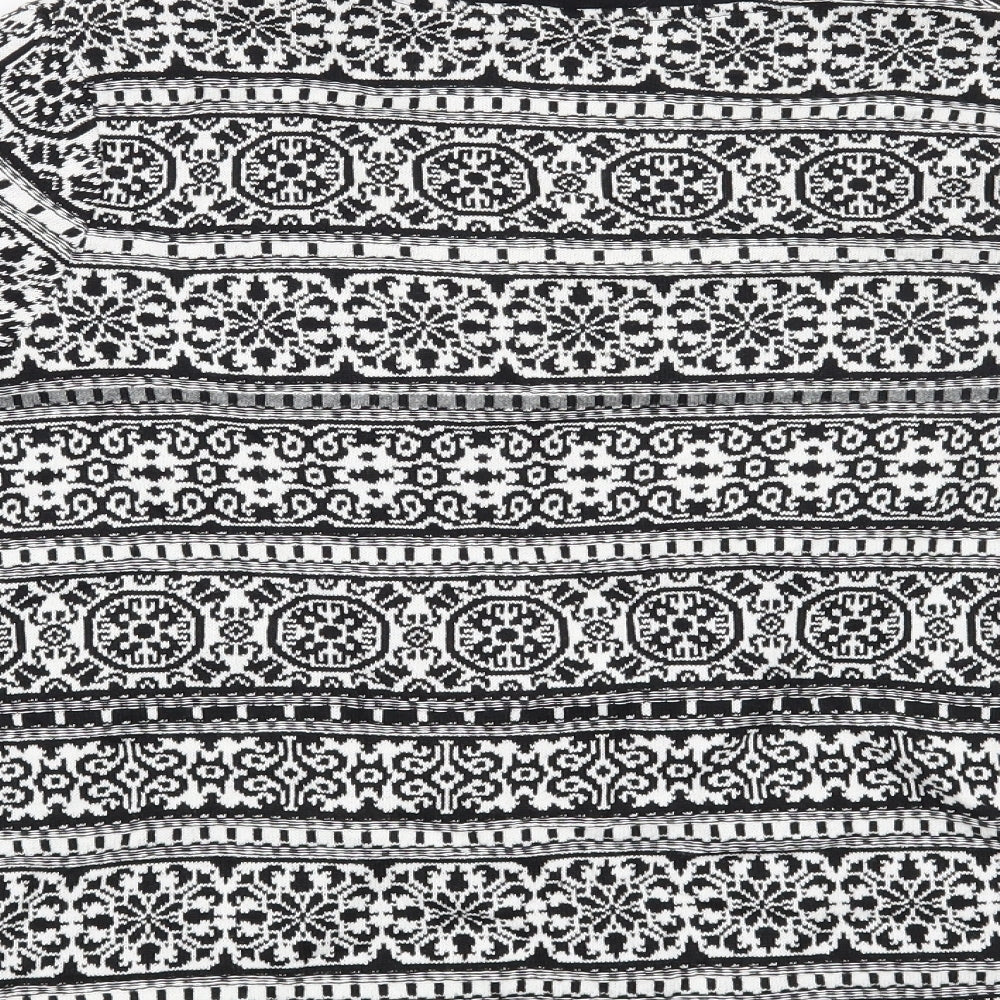 F&F Womens Black Geometric  Cardigan Jumper Size 8