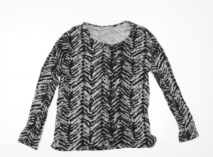 Peacocks Womens Grey Animal Print  Pullover Jumper Size 10