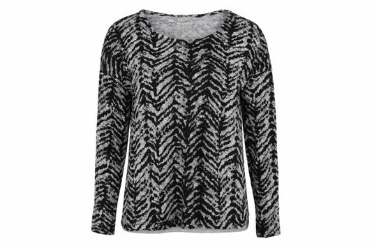 Peacocks Womens Grey Animal Print  Pullover Jumper Size 10