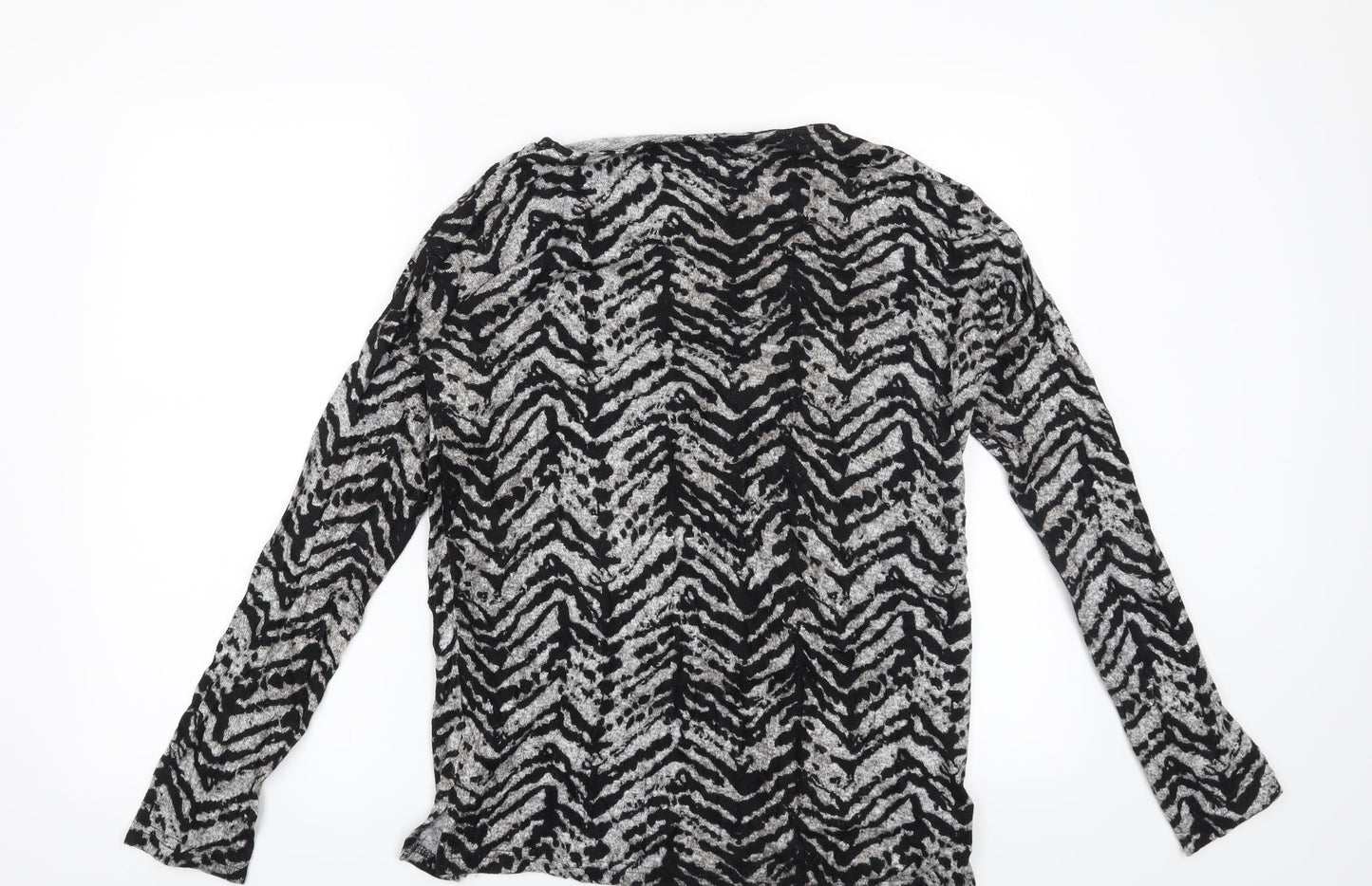 Peacocks Womens Grey Animal Print  Pullover Jumper Size 10