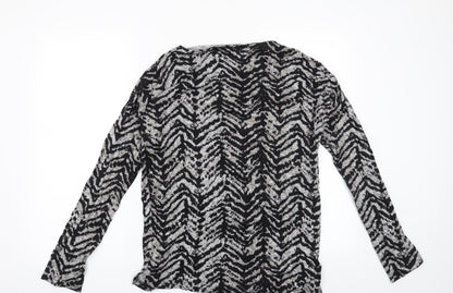 Peacocks Womens Grey Animal Print  Pullover Jumper Size 10