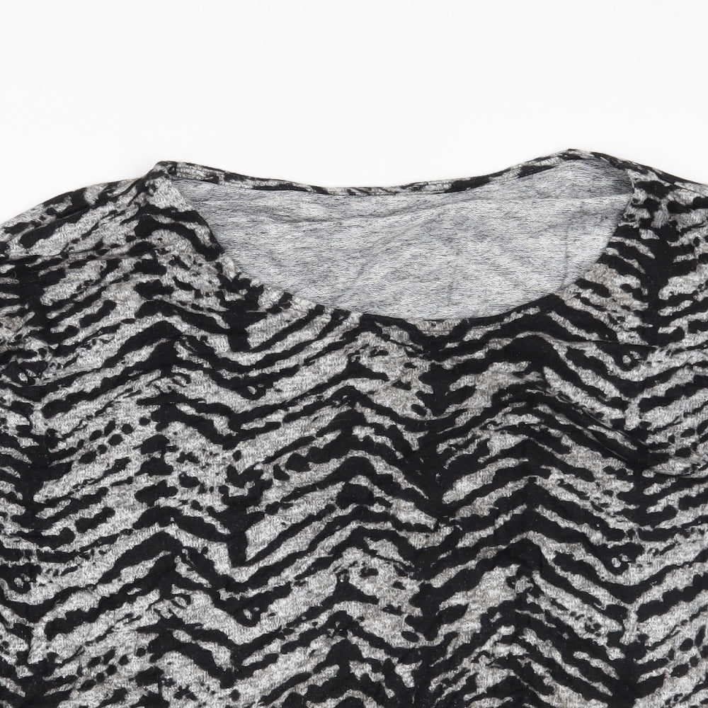 Peacocks Womens Grey Animal Print  Pullover Jumper Size 10