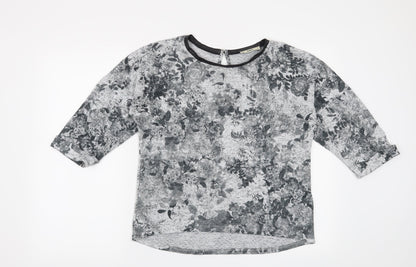 Oasis Womens Grey Floral  Pullover Sweatshirt Size XS
