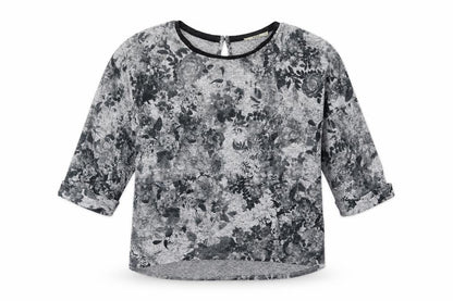 Oasis Womens Grey Floral  Pullover Sweatshirt Size XS