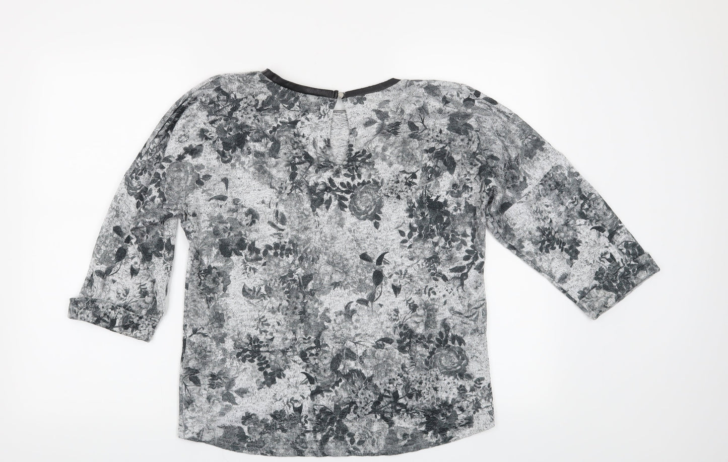 Oasis Womens Grey Floral  Pullover Sweatshirt Size XS