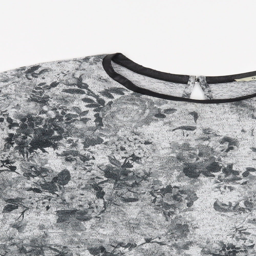 Oasis Womens Grey Floral  Pullover Sweatshirt Size XS