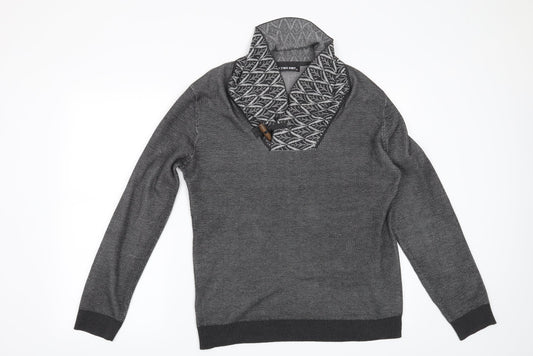 Preworn Womens Grey Geometric  Pullover Jumper Size XL